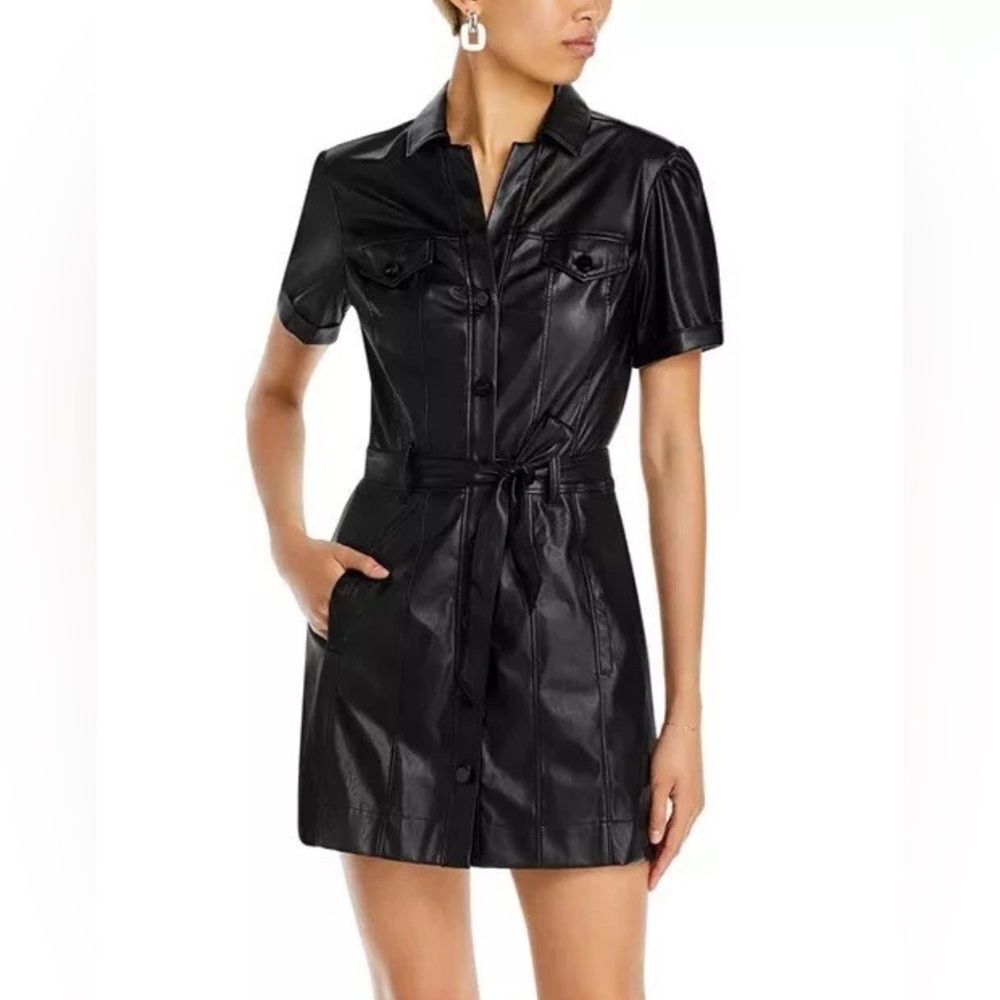Paige‎ | Amina Belted Faux Leather Minidress